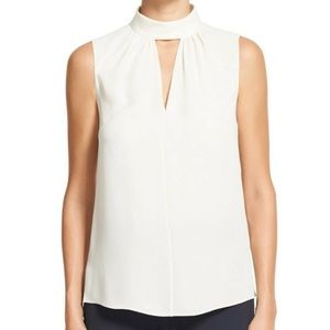 NWT - Theory Neck Band Sleeveless Silk Shell Blouse
